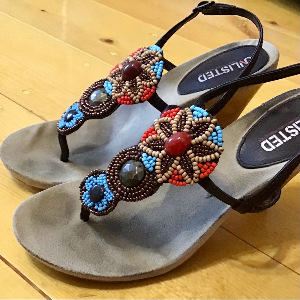 Kenneth Cole Beaded Thong Sandals